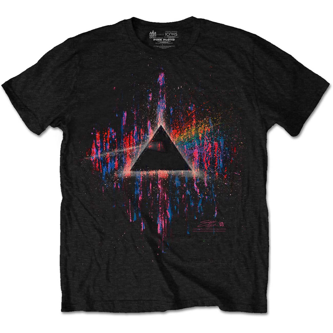 PINK FLOYD Attractive T-Shirt, Dark Side Of The Moon Pink Splatter