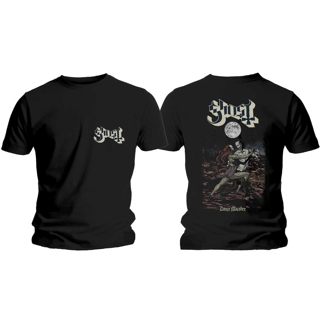 GHOST Attractive T-Shirt, Dance Macabre Cover &amp; Logo