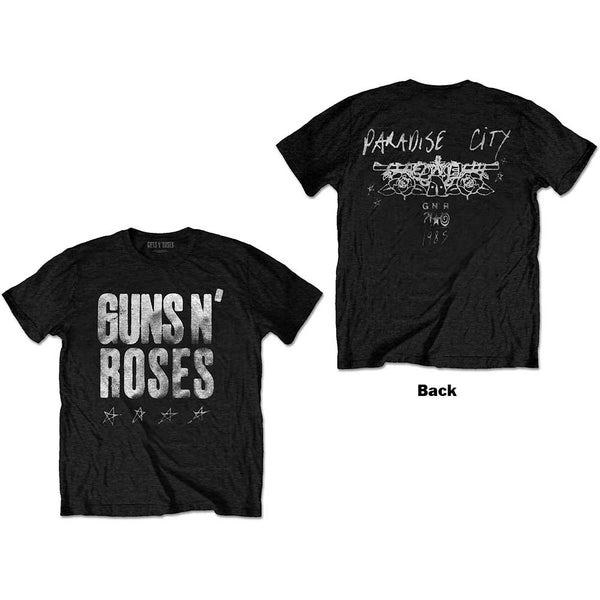 GUNS N' ROSES Attractive T-Shirt, Paradise City Stars