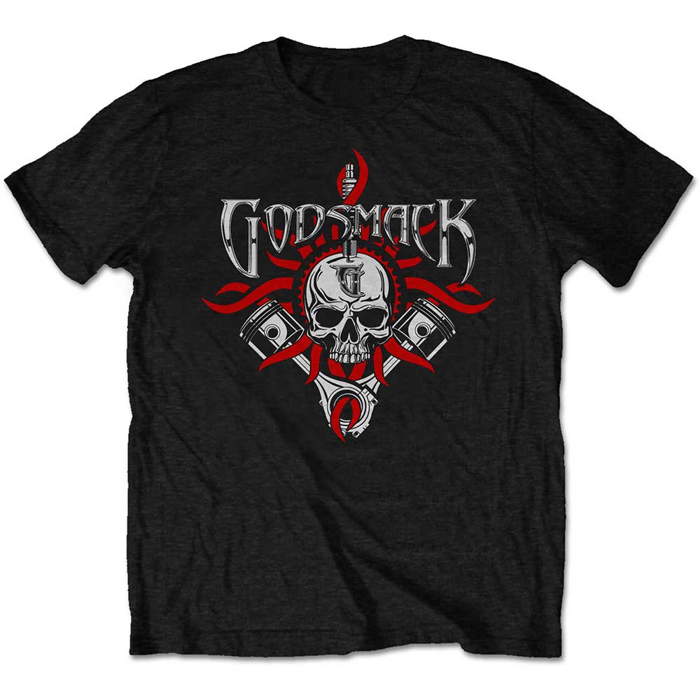 GODSMACK Attractive T-Shirt, Chrome Pistons