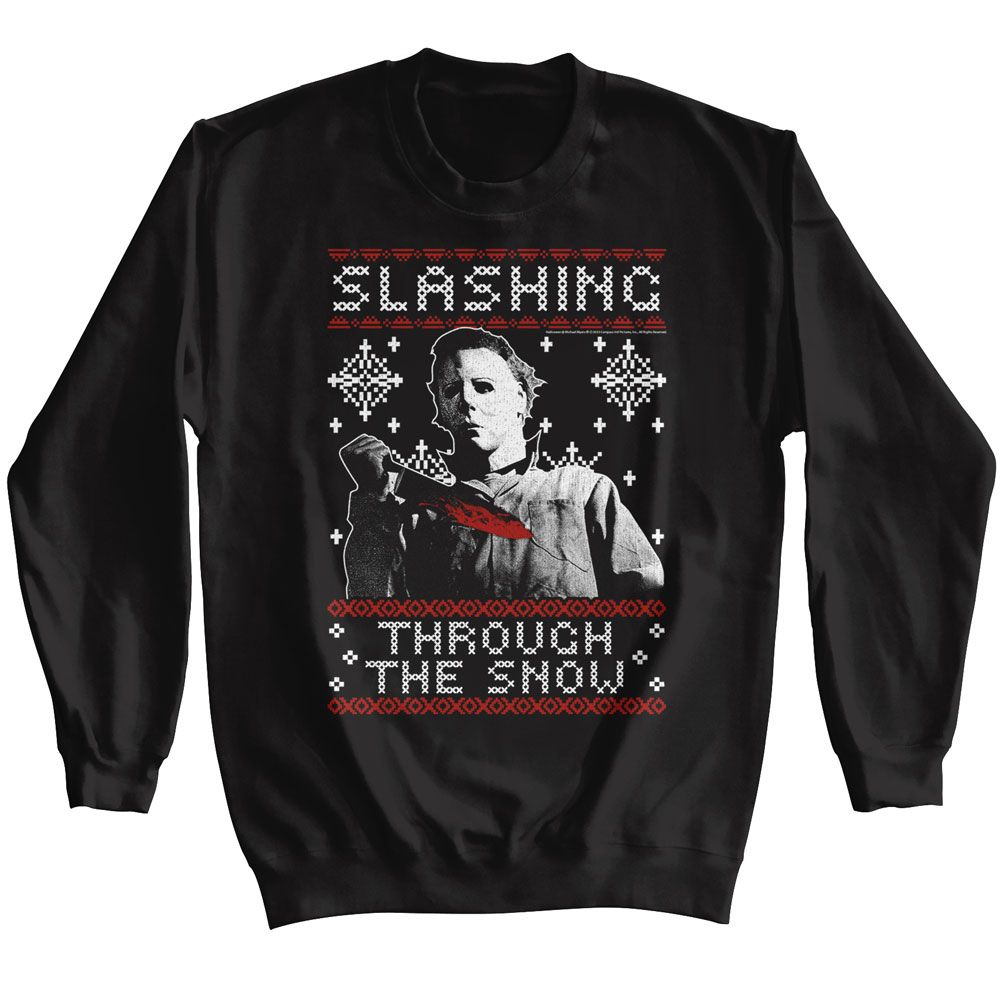 HALLOWEEN Premium Sweatshirt, Slashing Thru the Snow