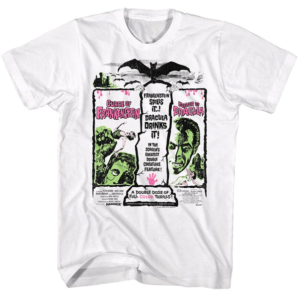 HAMMER HORROR Terrific T-Shirt, Dracula & Frankenstein