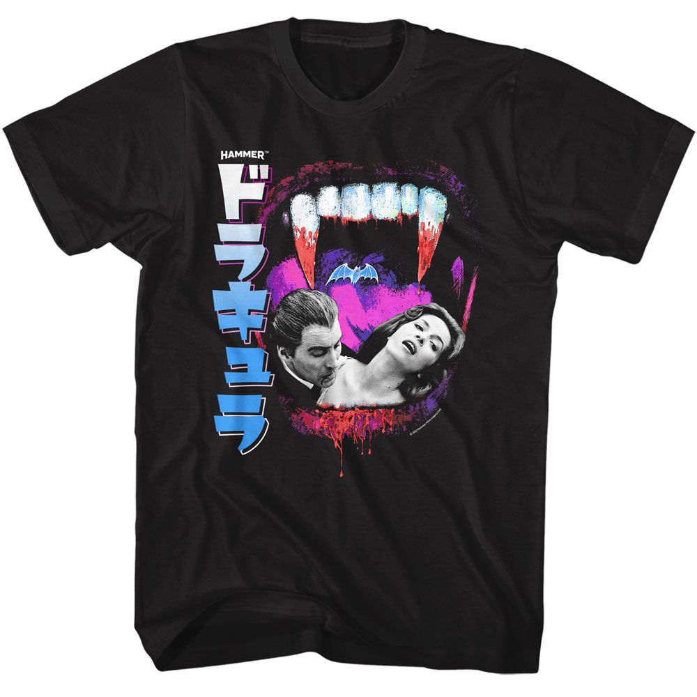 HAMMER HORROR Eye-Catching T-Shirt, Fangs And Photo Jpn Text