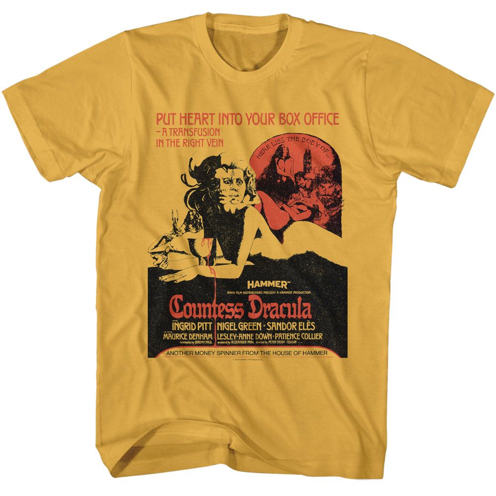 HAMMER HORROR Eye-Catching T-Shirt, Countess Dracula Poster