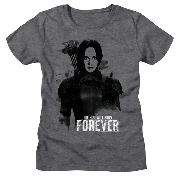 Women Exclusive HUNGER GAMES T-Shirt, Katniss Burn Forever