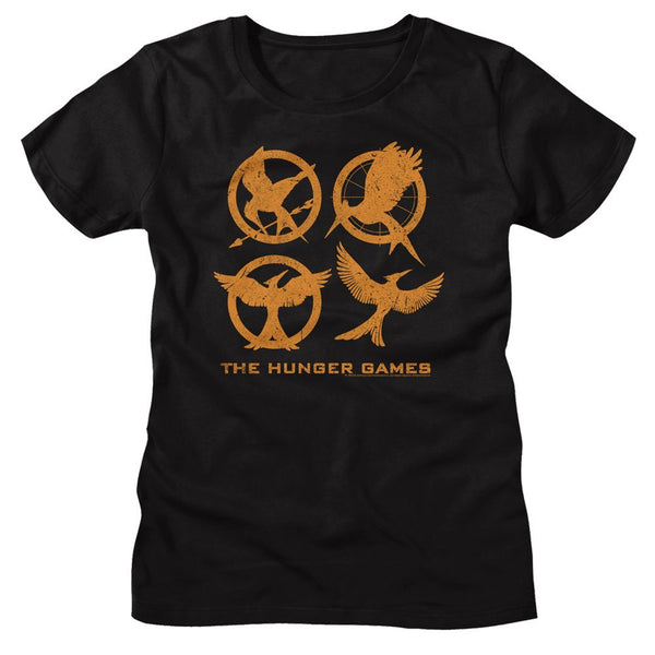 Women Exclusive HUNGER GAMES T-Shirt, Emblems