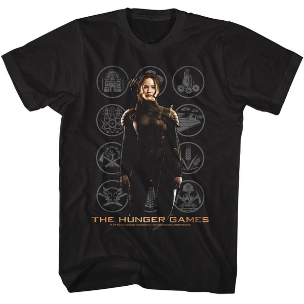 HUNGER GAMES Eye-Catching T-Shirt, Katniss With Districts