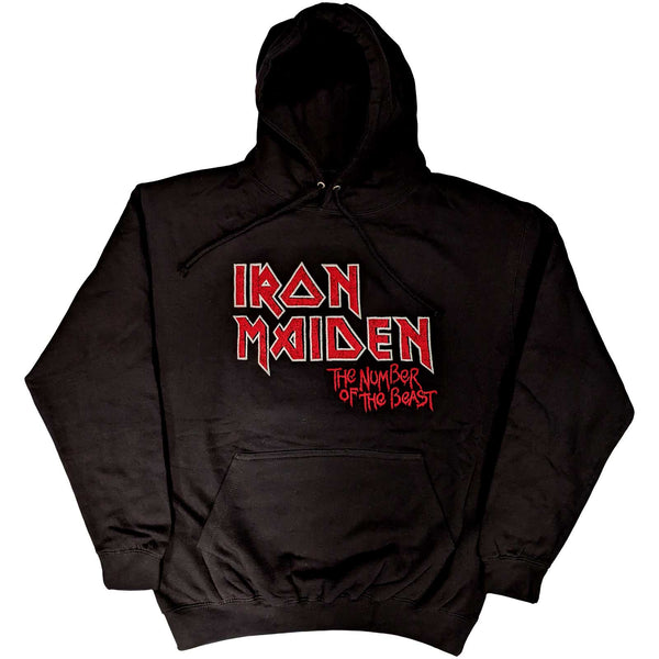 IRON MAIDEN Attractive Hoodie, Number Of The Beast Vintage Logo Faded Edge Album
