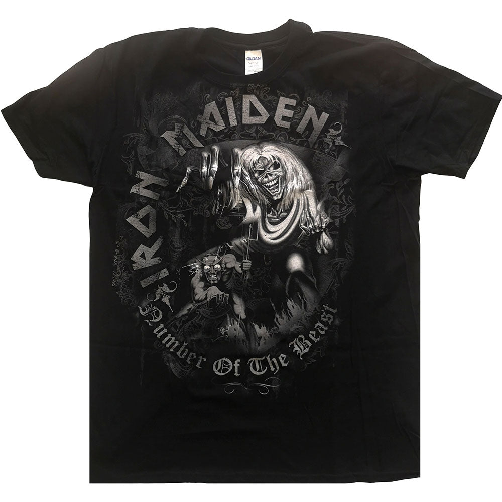 IRON MAIDEN Attractive T-Shirt, Number of the Beast Grey Tone