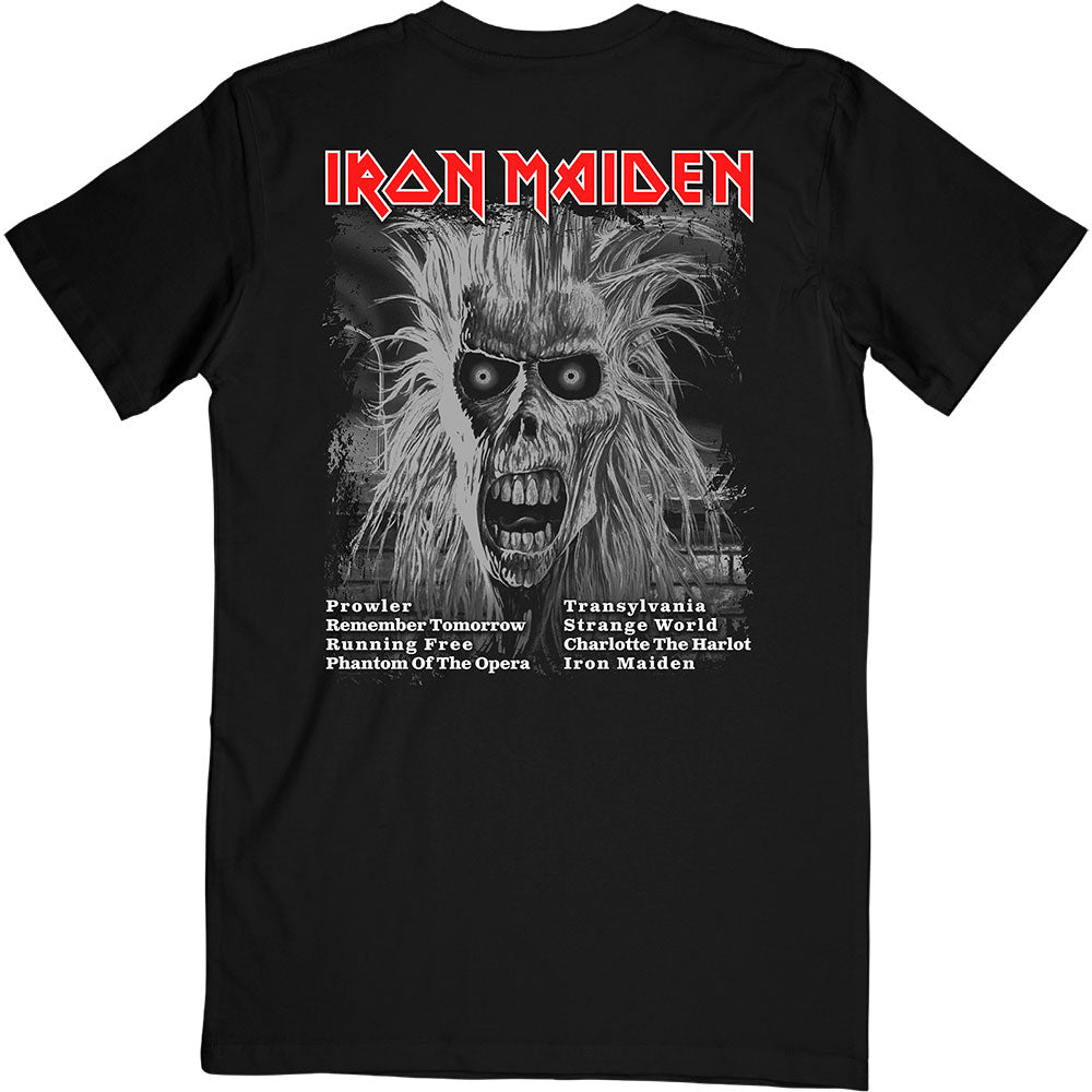 IRON MAIDEN Attractive T-Shirt, First Album Track List V.3.