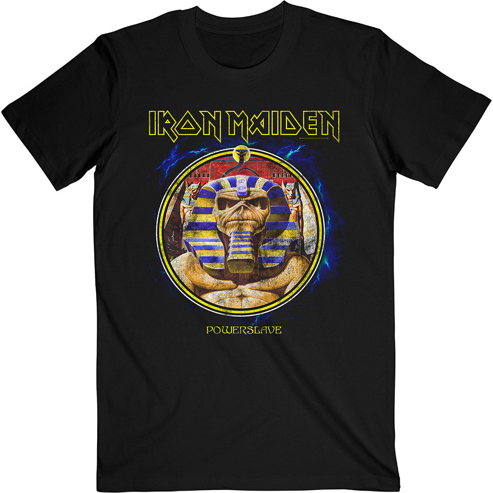 IRON MAIDEN Attractive T-Shirt, Powerslave Mummy Circle