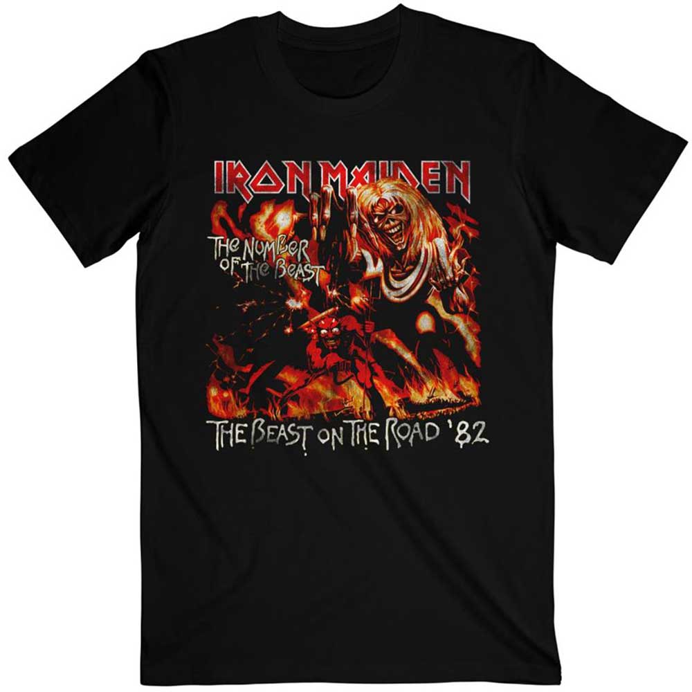 IRON MAIDEN Attractive T-Shirt, Number of the Beast the Beast on the Road Vintage