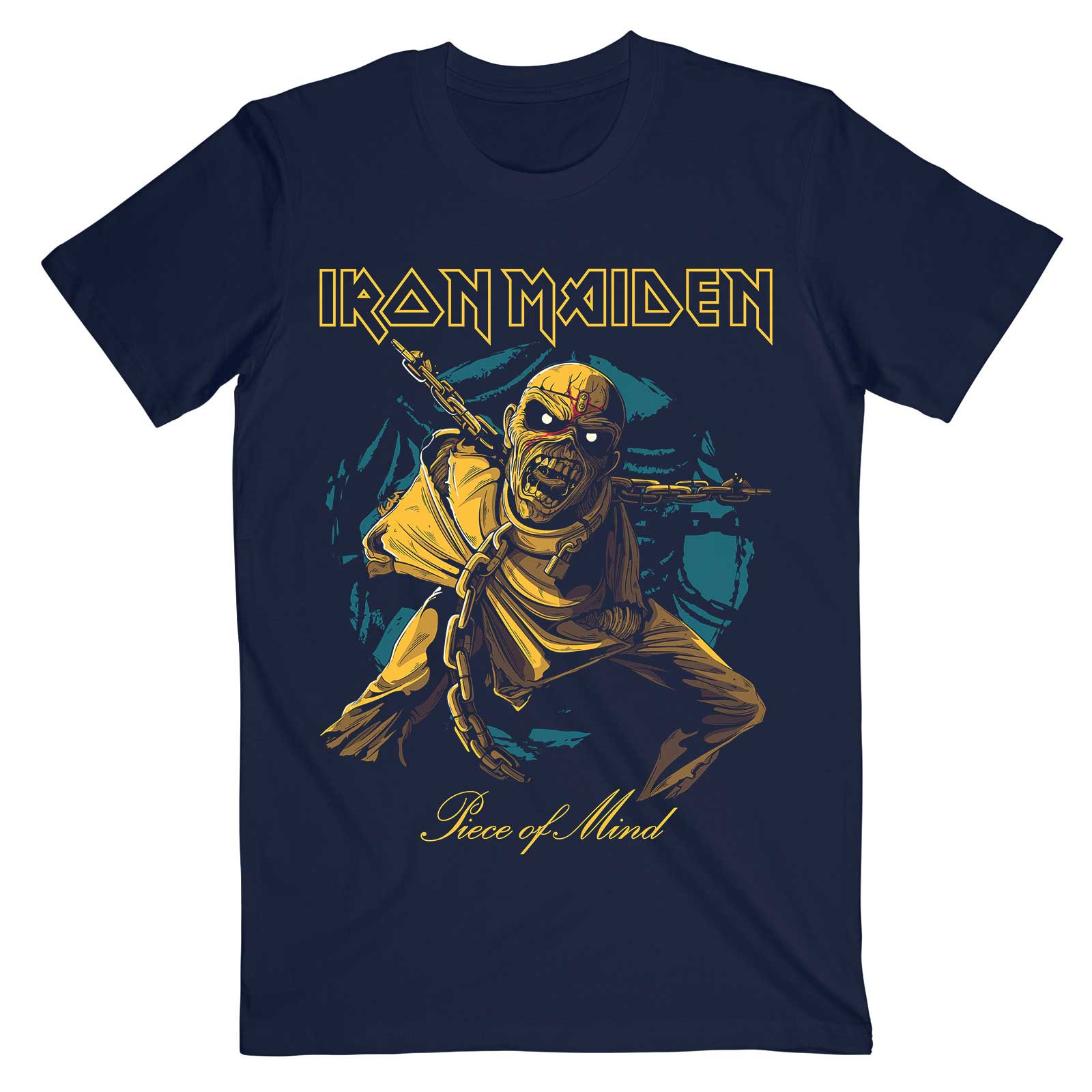 IRON MAIDEN Attractive T-Shirt, Piece of Mind Gold Eddie