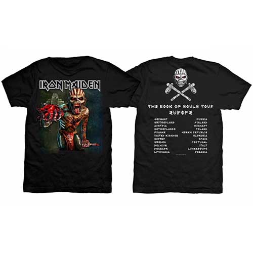 IRON MAIDEN Attractive T-Shirt, The Book of Souls European Tour V.1