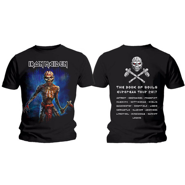 IRON MAIDEN Attractive T-Shirt, Axe Eddie Book Of Souls European Tour V.2