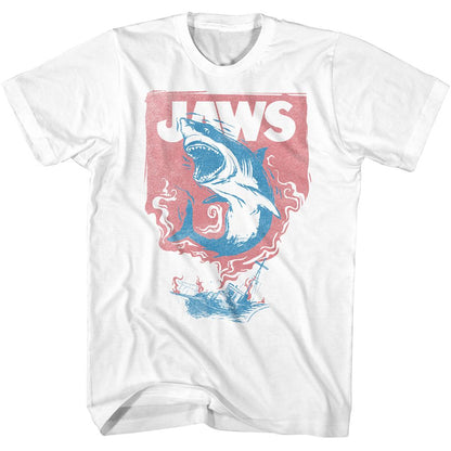 JAWS Eye-Catching T-Shirt, Shark &amp; Boat Fire