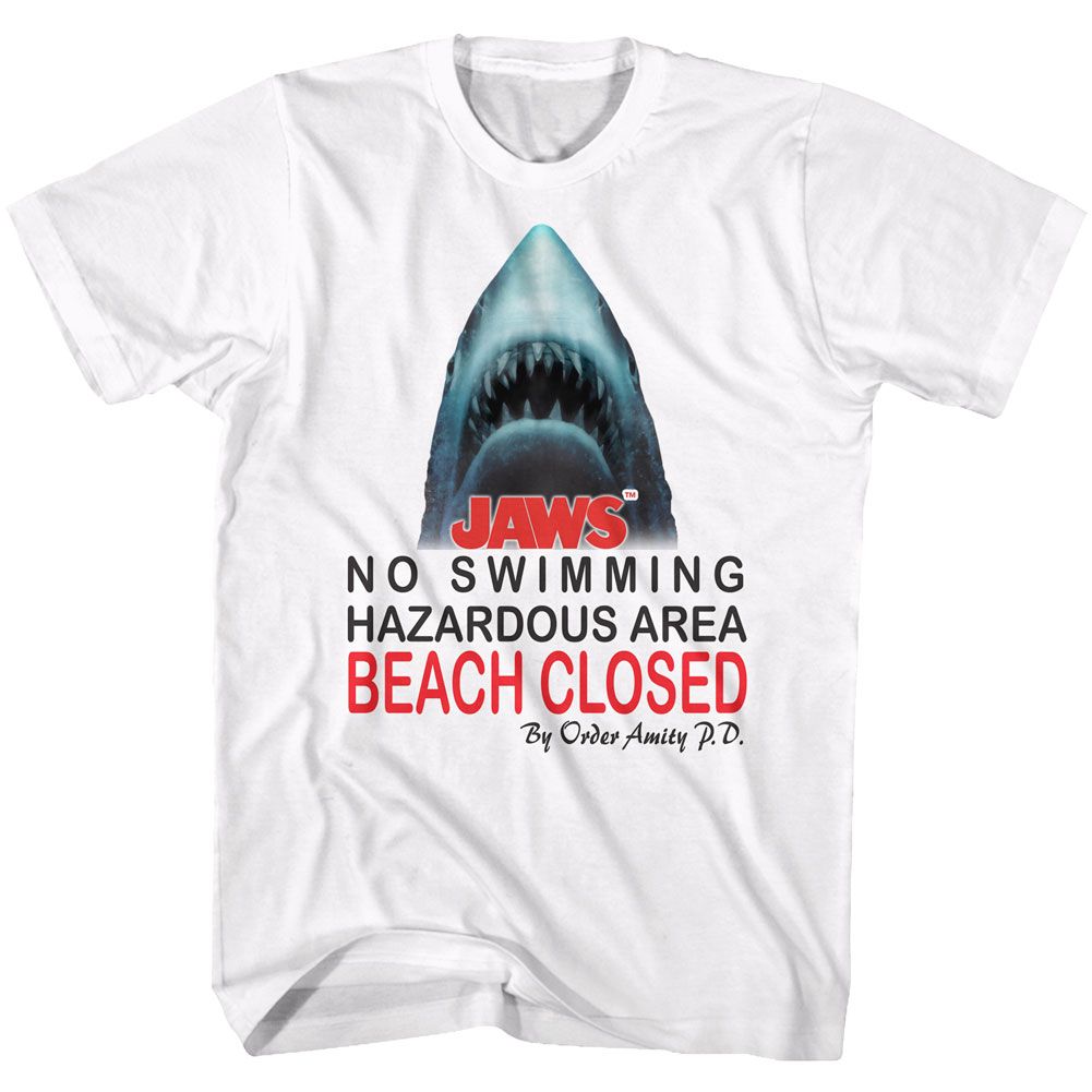 JAWS Eye-Catching T-Shirt, Beach Closed