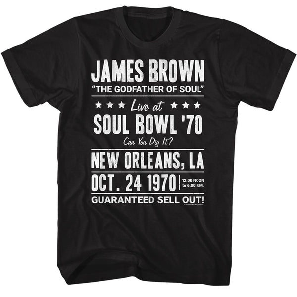 JAMES BROWN Eye-Catching T-Shirt, Soul Bowl 1970