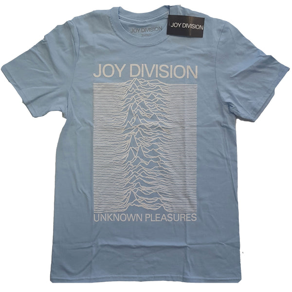 JOY DIVISION Attractive T-Shirt, Unknown Pleasures White On Blue