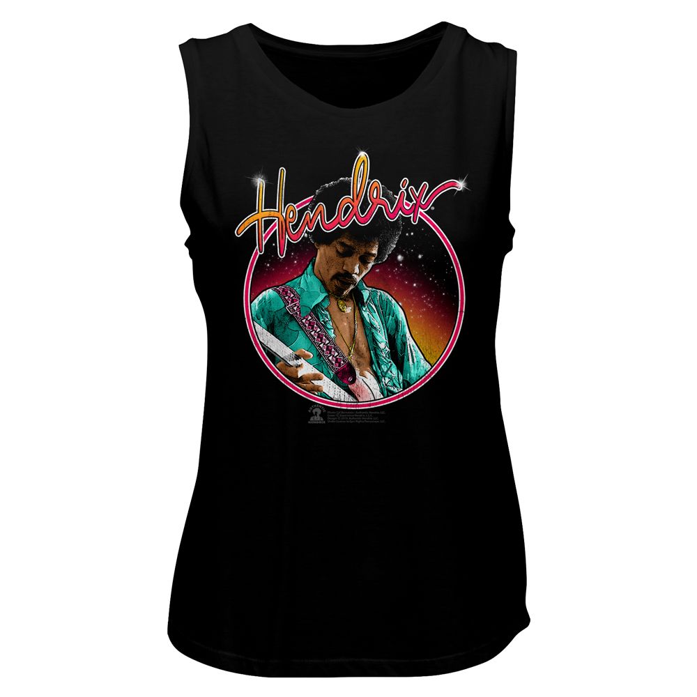 Women Exclusive JIMI HENDRIX Eye-Catching Muscle Tank, Neon