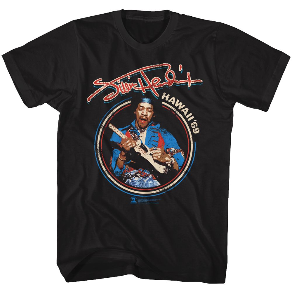 JIMI HENDRIX Eye-Catching T-Shirt, Hawaii 69