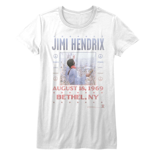 Women Exclusive JIMI HENDRIX T-Shirt, Woodstock 1969