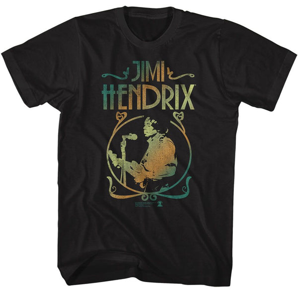 JIMI HENDRIX Eye-Catching T-Shirt, Gradient Circle