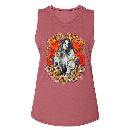 Women Exclusive JANIS JOPLIN Eye-Catching Muscle Tank, Collage