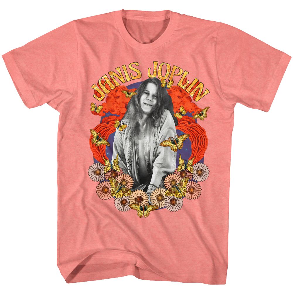 JANIS JOPLIN Eye-Catching T-Shirt, Floral