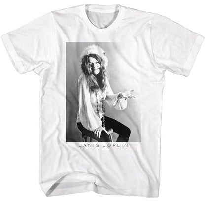 JANIS JOPLIN Eye-Catching T-Shirt, BW Photo