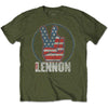 JOHN LENNON Attractive T-Shirt, Peace Fingers Us Flag