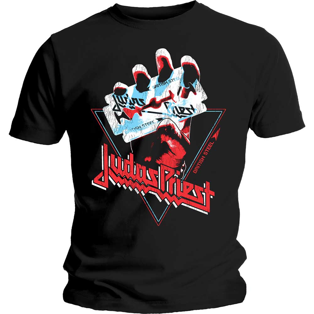 JUDAS PRIEST Attractive T-Shirt, British Steel Hand Triangle