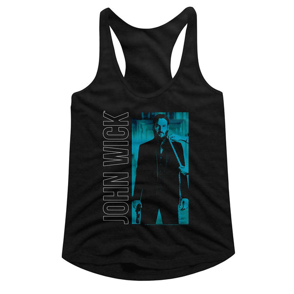JOHN WICK Slimfit Racerback, Vertical Text And Rectangle