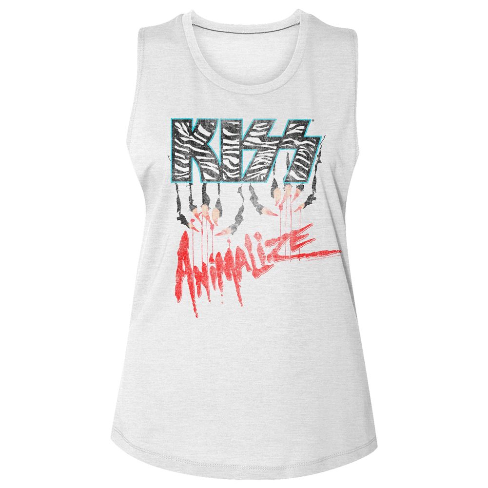 Women Exclusive KISS Eye-Catching Muscle Tank, Animalize Logo