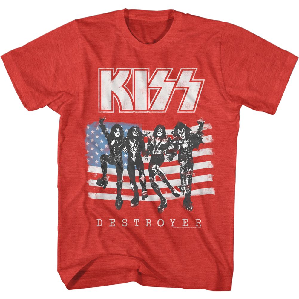 KISS Eye-Catching T-Shirt, American Flag Kiss