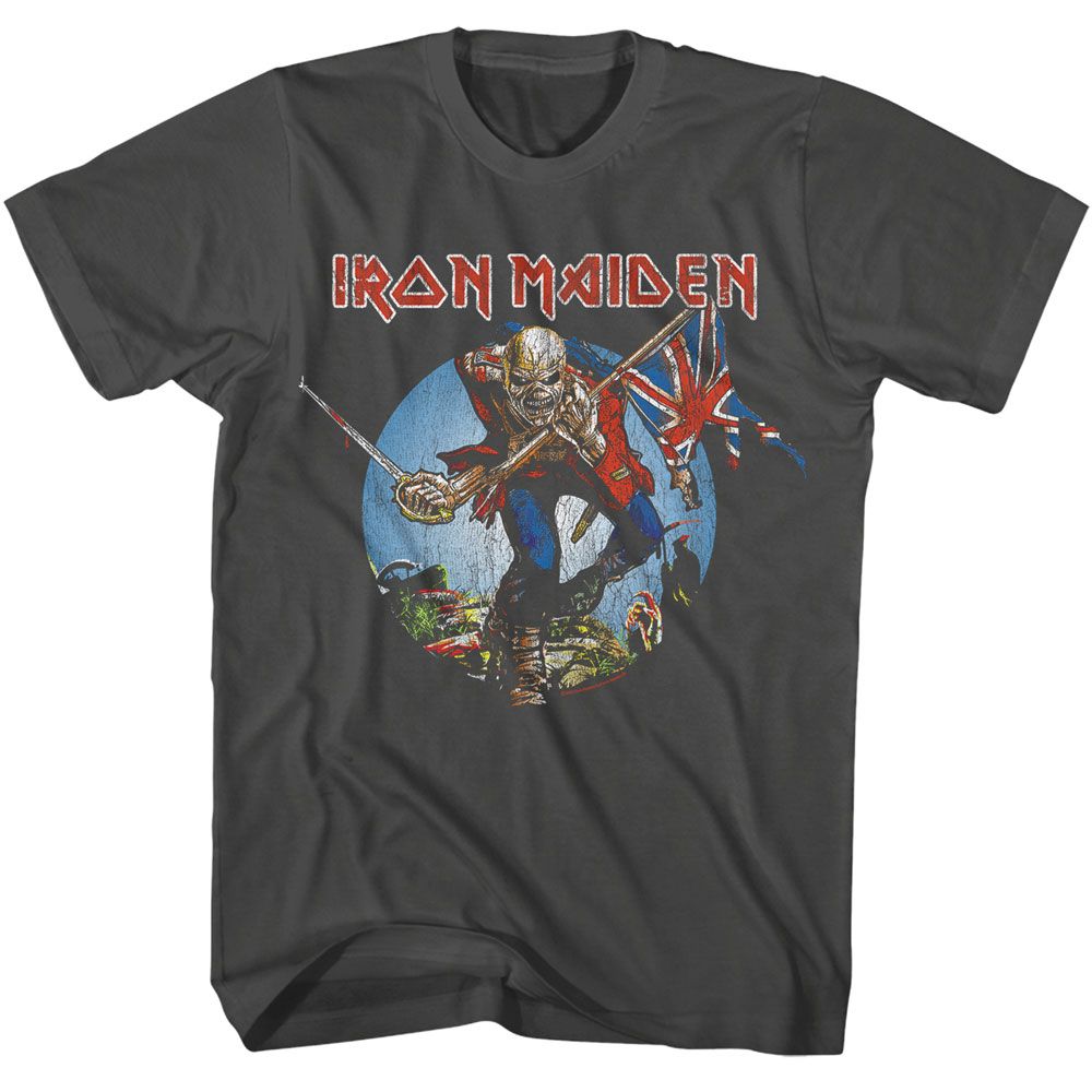 IRON MAIDEN Eye-Catching T-Shirt, Trooper Distressed