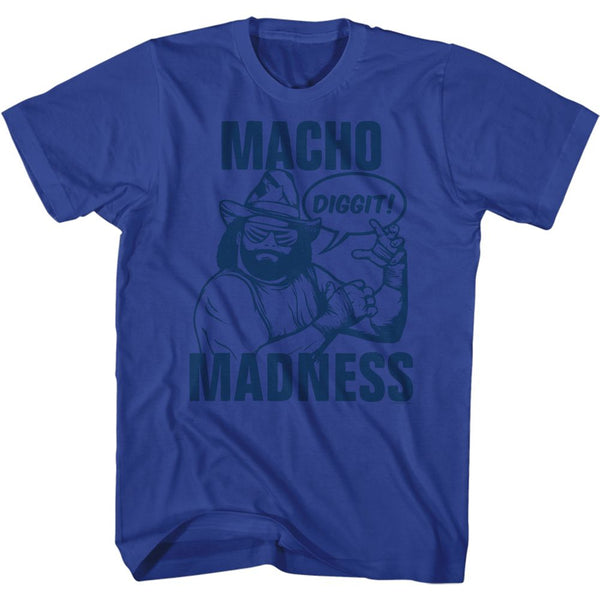 MACHO MAN Glorious T-Shirt, Blue On Blue