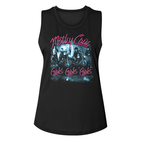 MOTLEY CRUE Eye-Catching Muscle Tank for Women, Girls Girls Girls