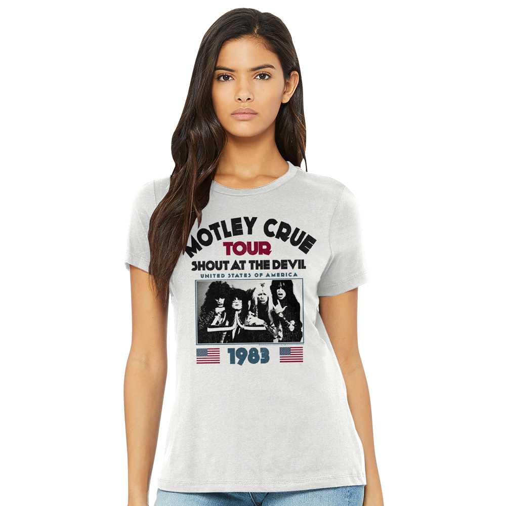 Women Exclusive MOTLEY CRUE Eye-Catching T-Shirt, US 1983 Tour