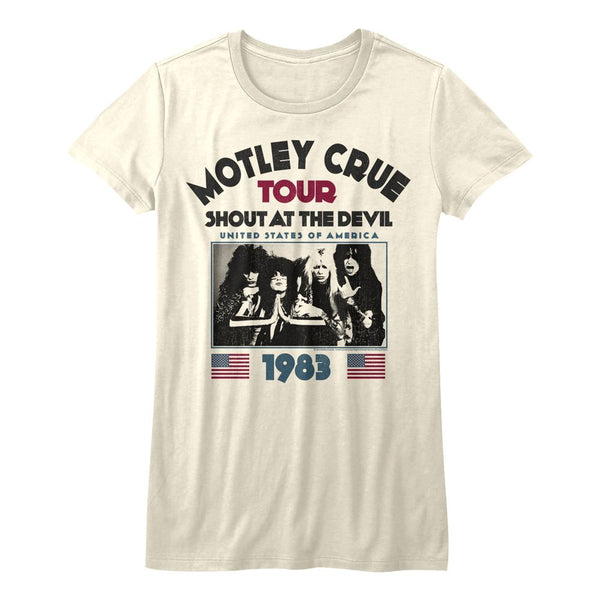 Women Exclusive MOTLEY CRUE Eye-Catching T-Shirt, US 1983 Tour