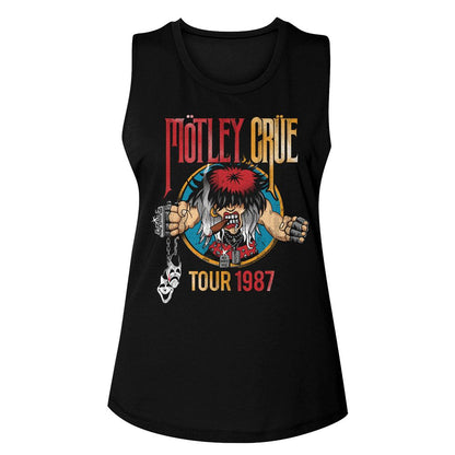 MOTLEY CRUE Eye-Catching Muscle Tank for Women, Tour 1987