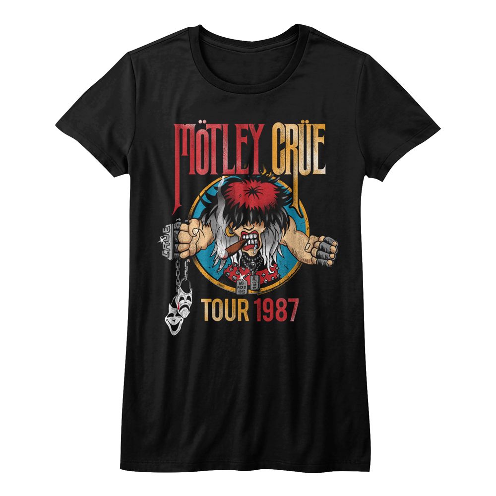 Women Exclusive MOTLEY CRUE Eye-Catching T-Shirt, Tour 1987