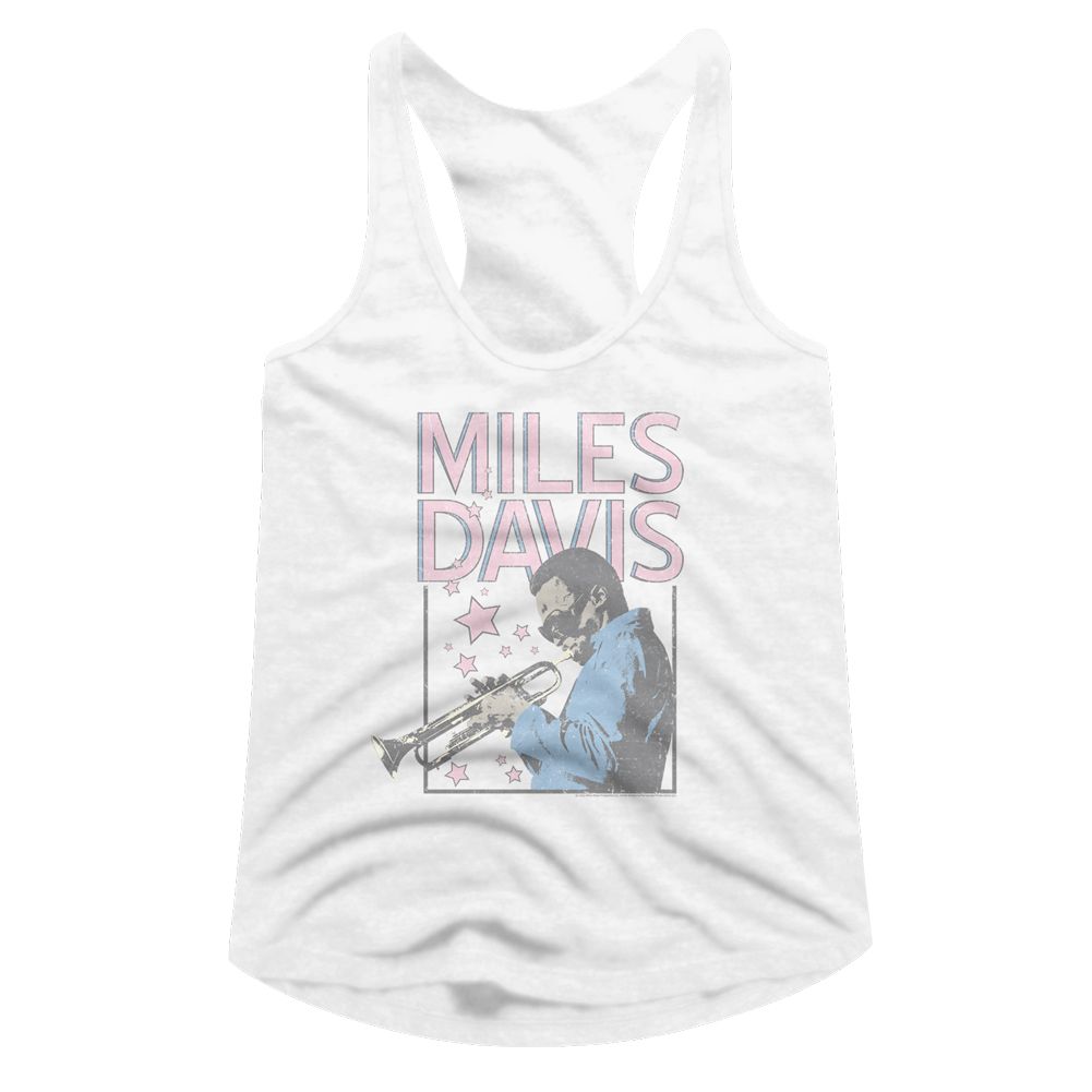 MILES DAVIS Racerback for Ladies, Miles Davis Stars And Rectangle