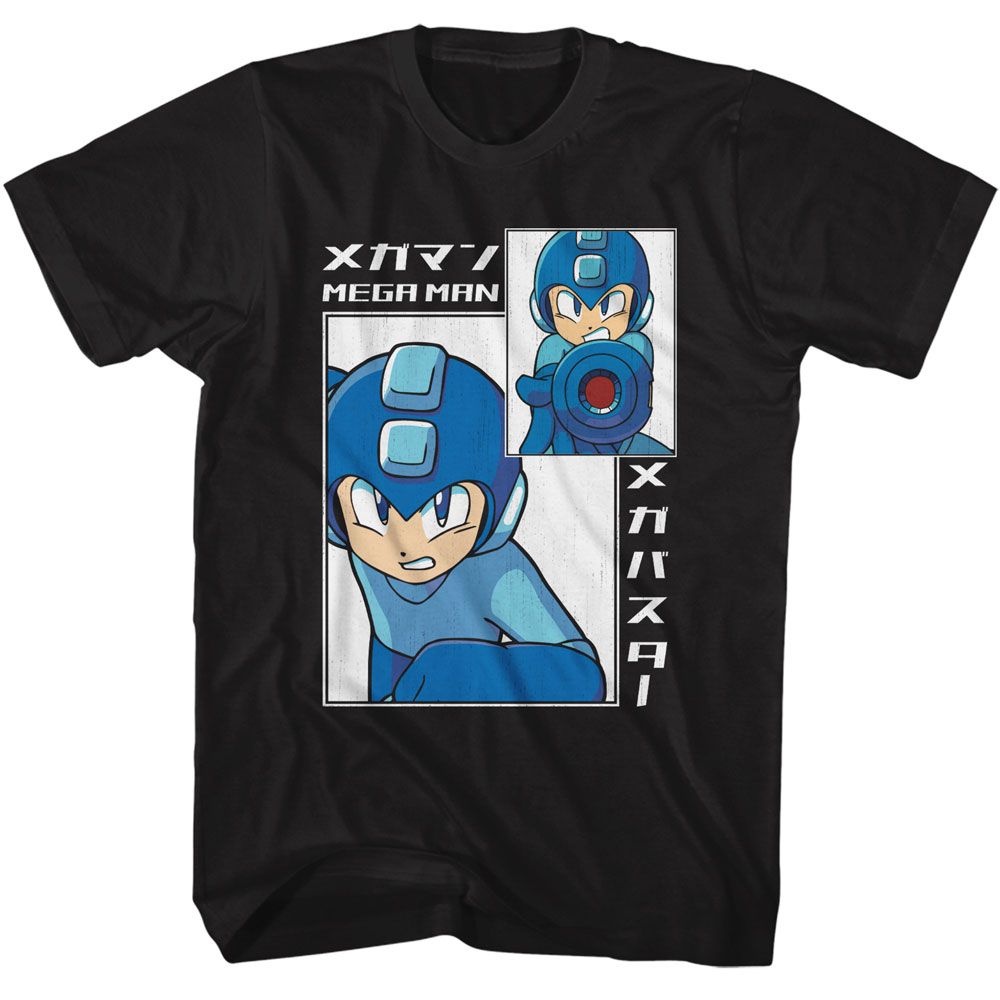 MEGA MAN Eye-Catching T-Shirt, Big And Small Rectangle