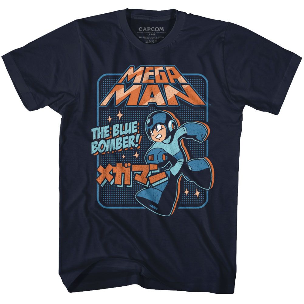 MEGA MAN Brave T-Shirt, Graphic Blu Bomber