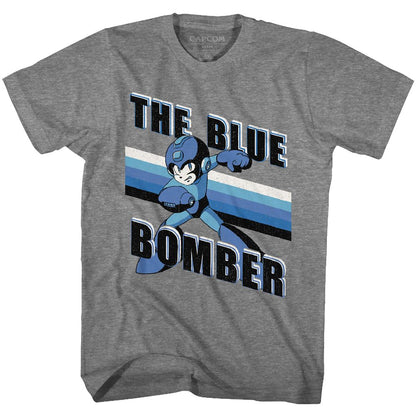 MEGA MAN Brave T-Shirt, Blue Bomber Stripes