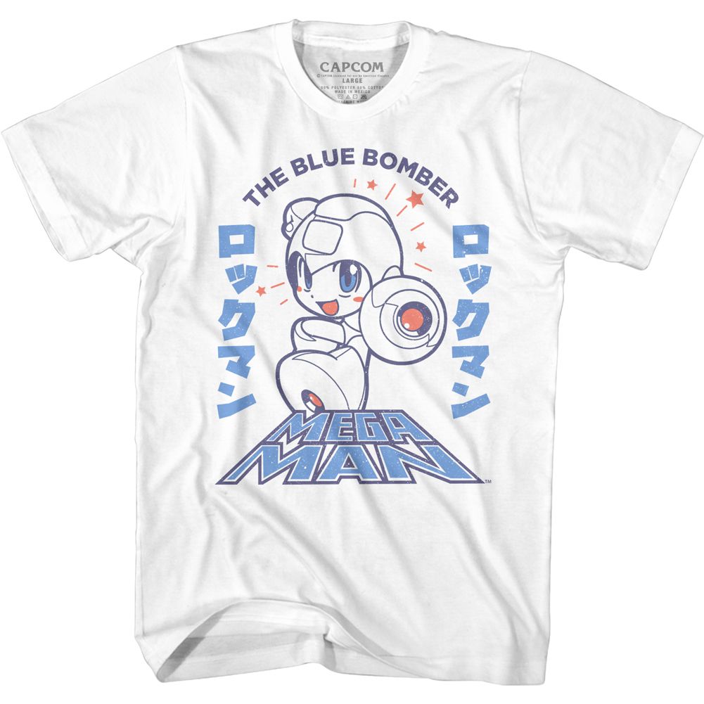 MEGA MAN Brave T-Shirt, Megaman Blue Bomber