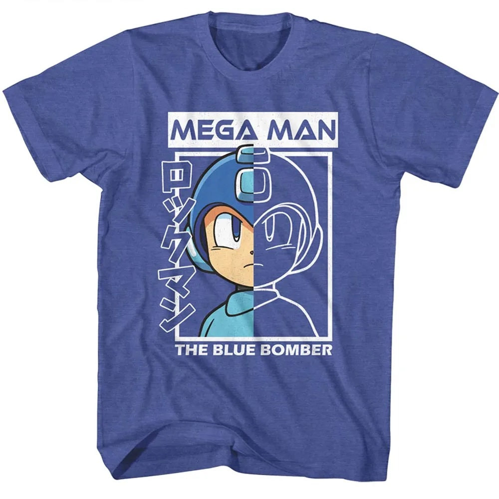 MEGA MAN Brave T-Shirt, Half Color Half Outline