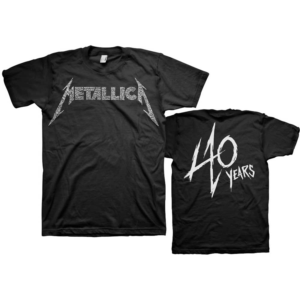 METALLICA Attractive T-Shirt,40th Anniversary Songs Logo