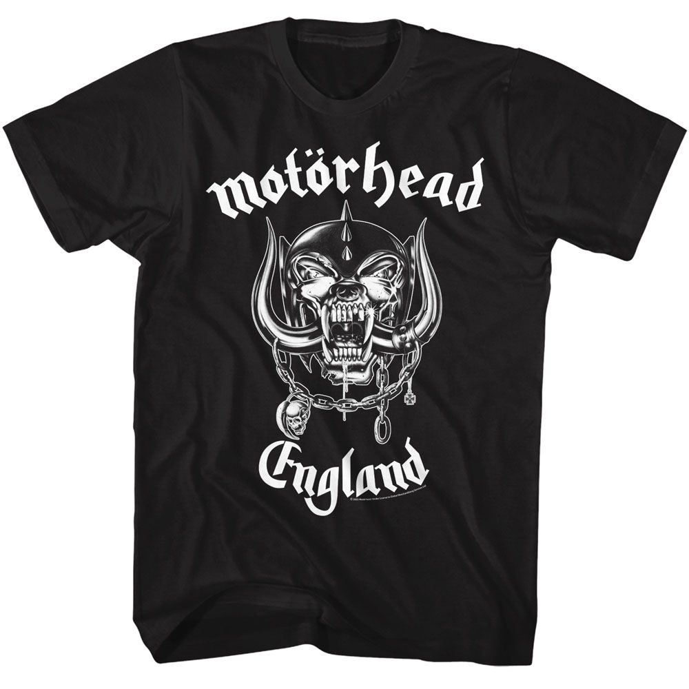 Black T-shirt featuring the iconic Motorhead logo with the text &